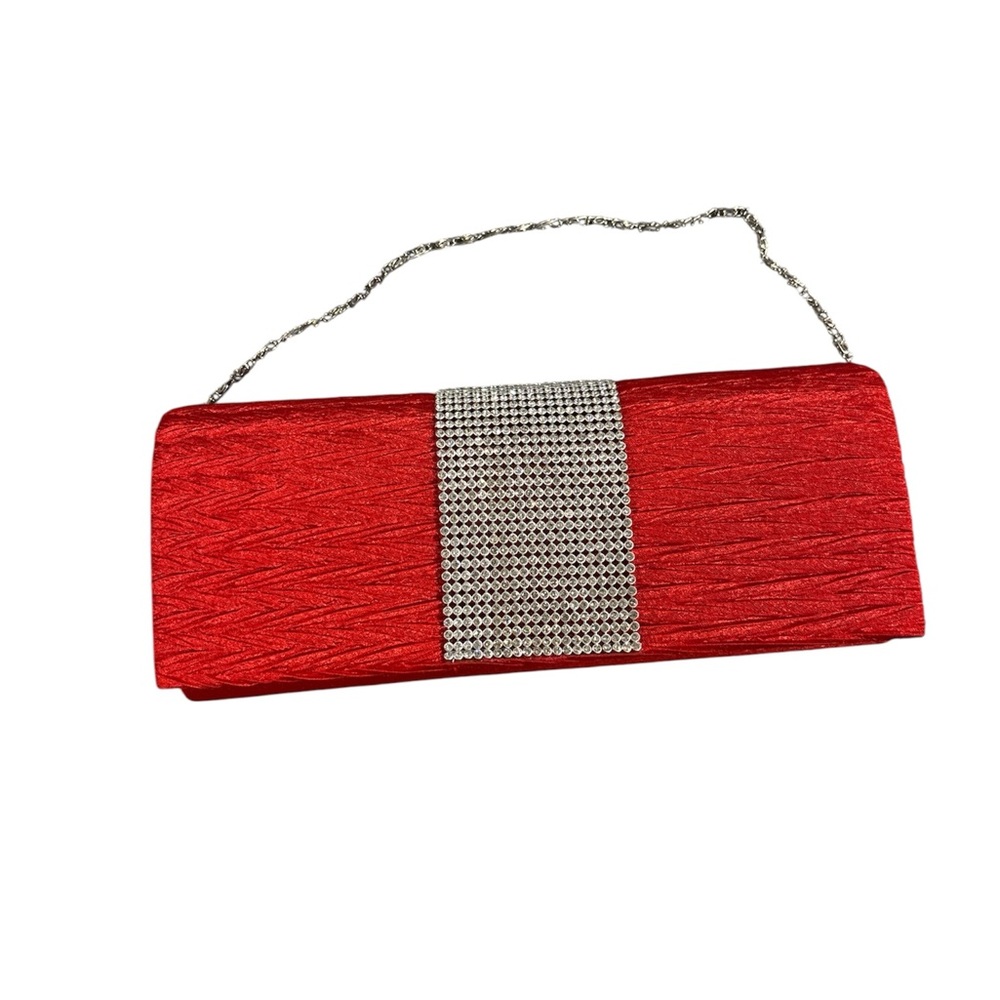 EUC Red Clutch with Silver Accents - Picture 2 of 4